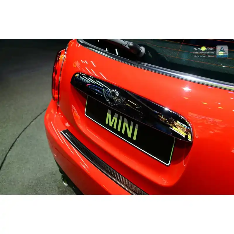 Snelle levering - RVS Achterbumperprotector 'Deluxe' Mini One/Cooper F56 3-deurs 3/2014- Zwart/Zwart Carbon