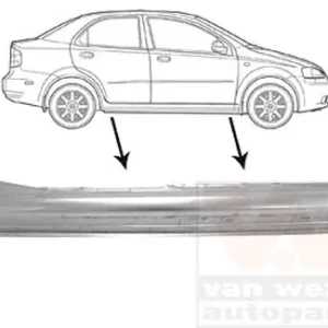 Zojuist toegevoegd | Chevrolet Aveo Sedan 06-6/11 dorpel rechts 4-drs. (oversize deel)
