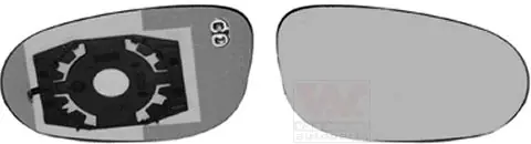 Spiegelglas rechts Fiat Idea 09-12 verwarmd - Net binnen