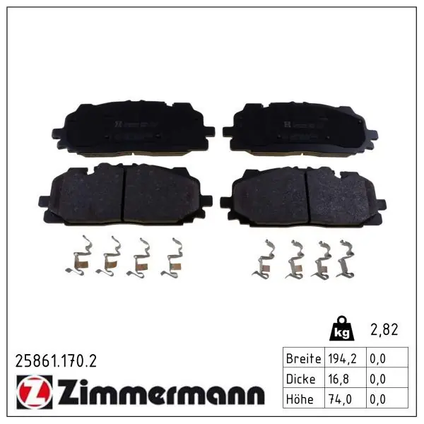 ZIMMERMANN - Remblokkenset, schijfrem | Premium
