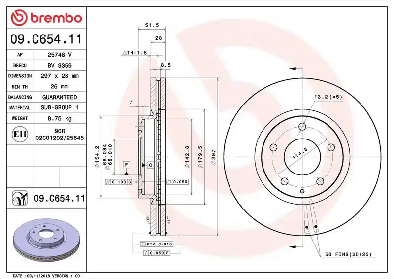 Rechtstreeks uit de fabriek | BREMBO - Remschijf